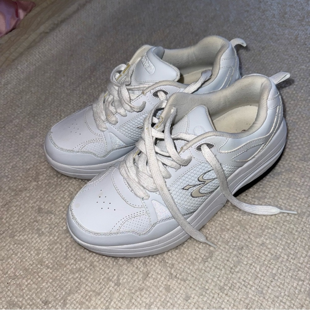 Gdefy White Leather Shoes Womens 10